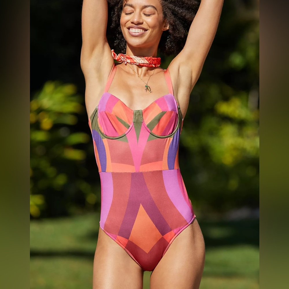 New FARM Rio Geo One-Piece Swimsuit